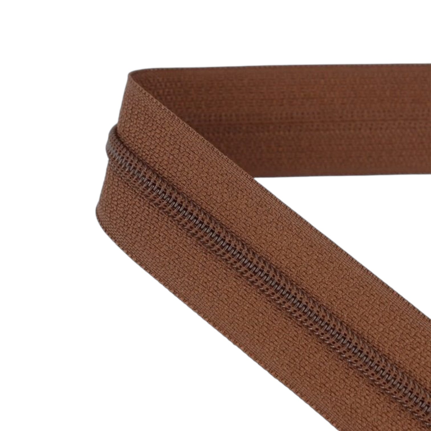 Brown Nylon Zipper T5 Closed – 14 cm to 100 cm | High-Quality Nylon Coil Zipper