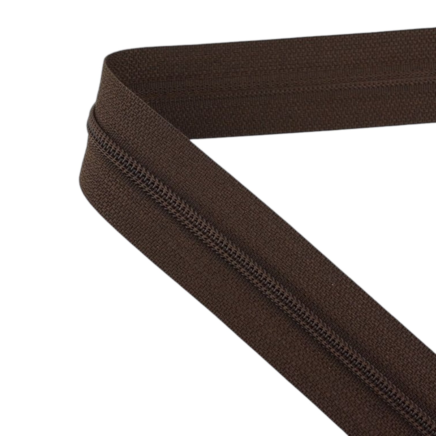 Dark Brown Nylon Zipper T5 Closed – 14 cm to 100 cm | High-Quality Nylon Coil Zipper