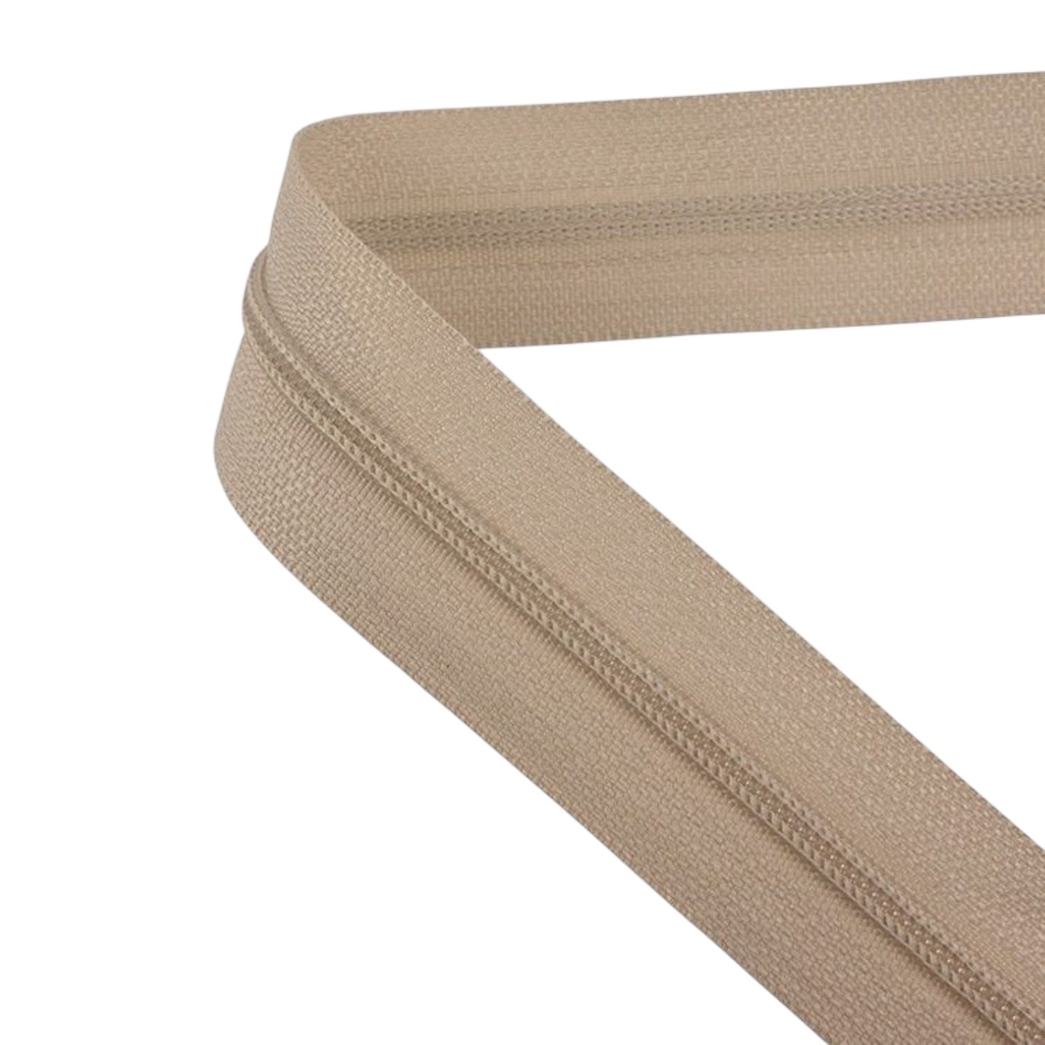 Beige Nylon Zipper T5 Closed – 14 cm to 100 cm | High-Quality Nylon Coil Zipper