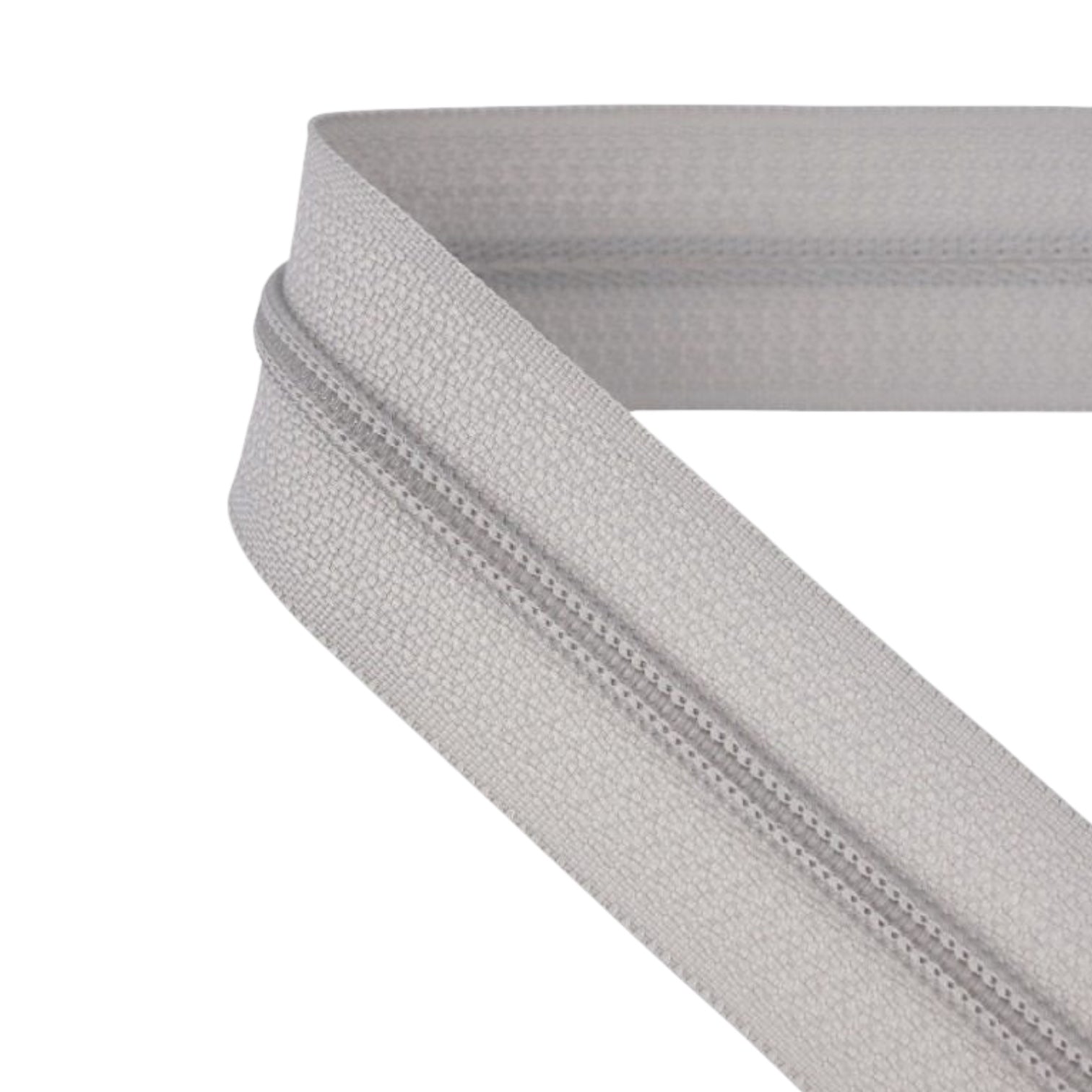 Light Gray Nylon Zipper T5 Closed – 14 cm to 100 cm | High-Quality Nylon Coil Zipper