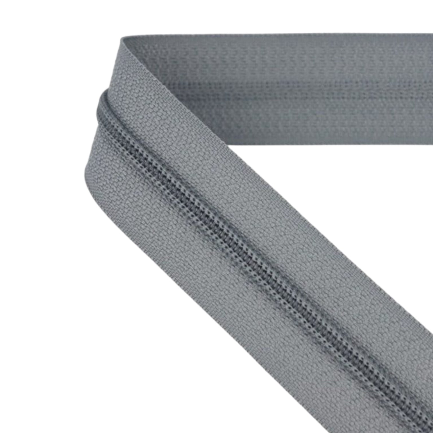 Gray Nylon Zipper T5 Closed – 14 cm to 100 cm | High-Quality Nylon Coil Zipper