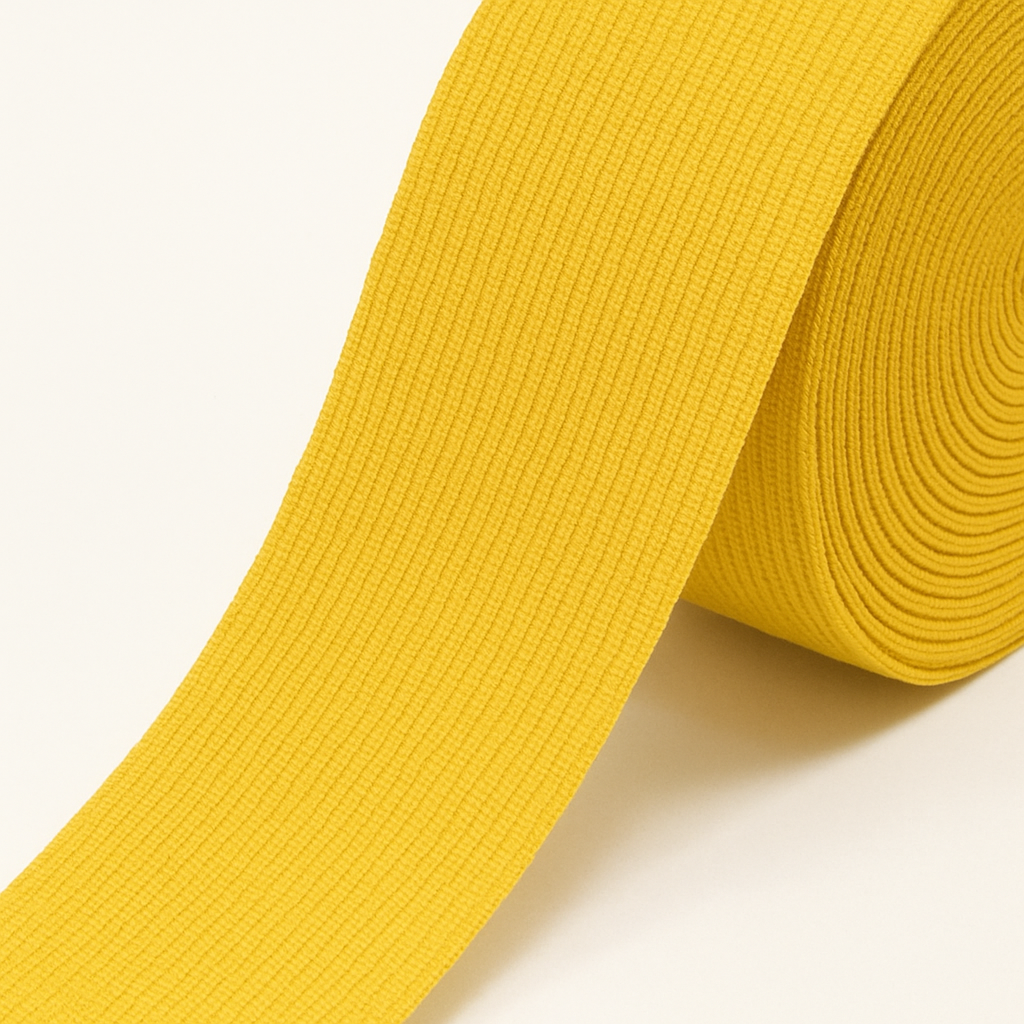 Yellow Knitted Elastic - 1 cm to 10 cm | For Garments and Home Textile