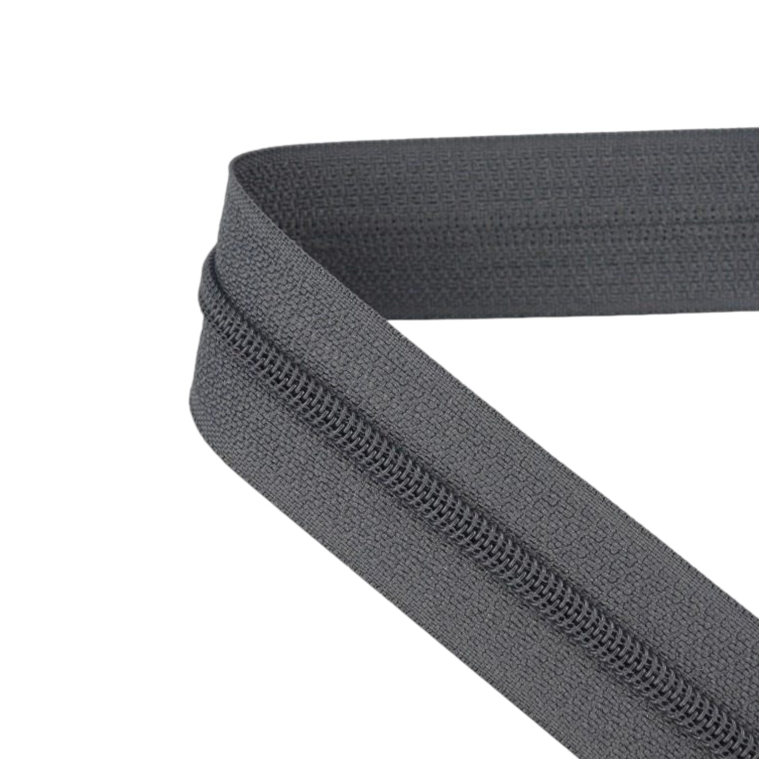 Dark Gray Nylon Zipper T5 Closed – 14 cm to 100 cm | High-Quality Nylon Coil Zipper