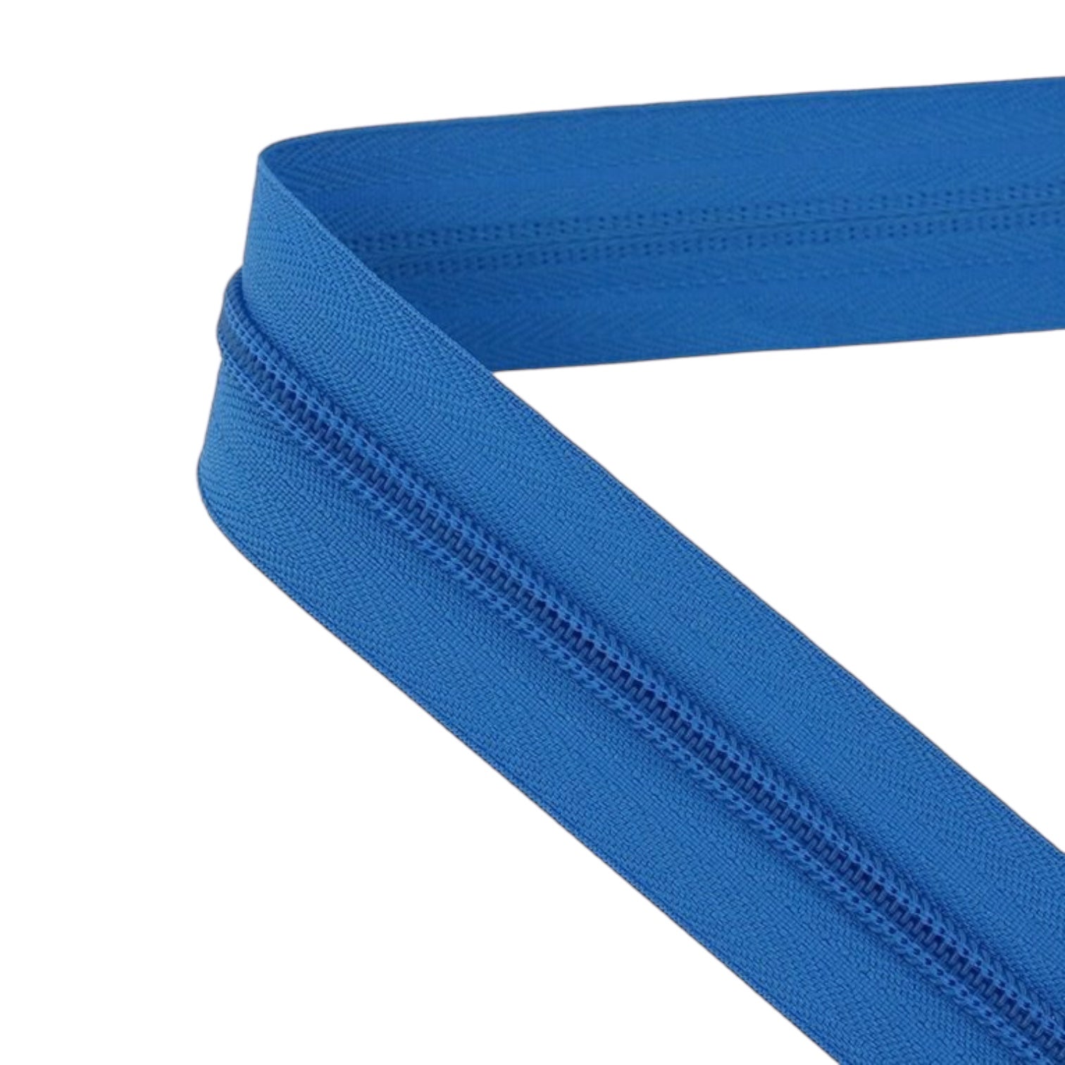Blue Nylon Zipper T5 Closed – 14 cm to 100 cm | High-Quality Nylon Coil Zipper