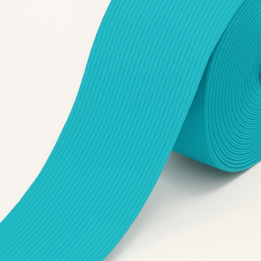 Turquoise Knitted Elastic – 1 cm to 10 cm | For Garments and Home Textile