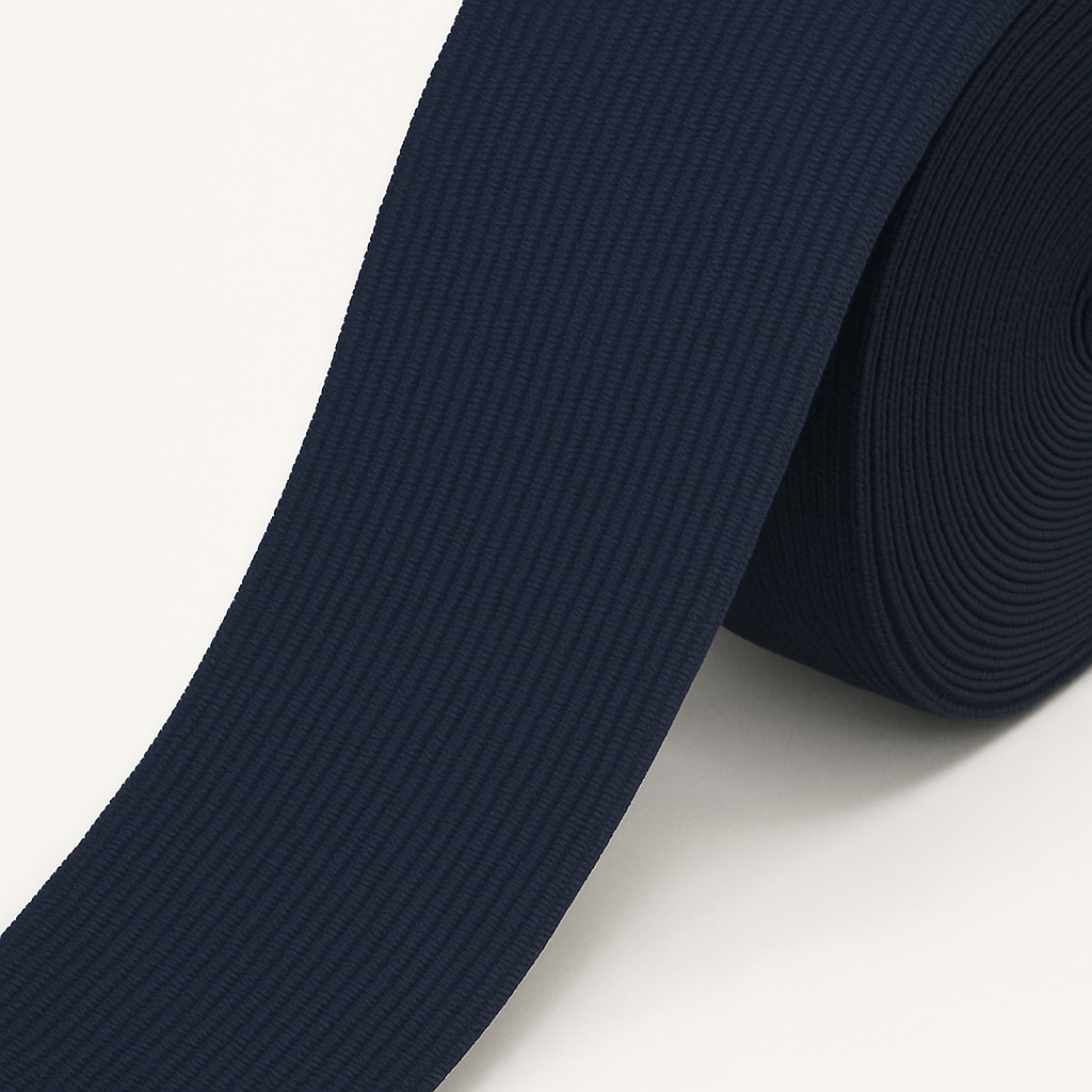 Navy Knitted Elastic – 1 cm to 10 cm | For Garments and Home Textile