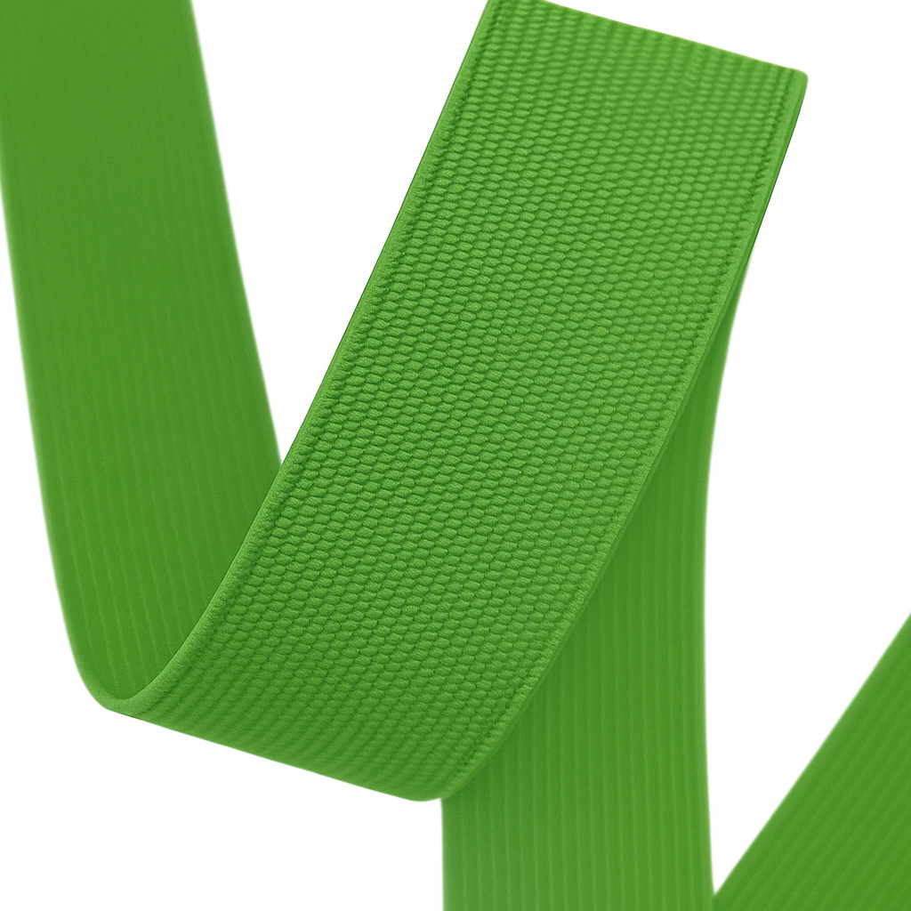 Green Woven Elastic – 1 cm to 10 cm | High-Quality Elastic for Clothes