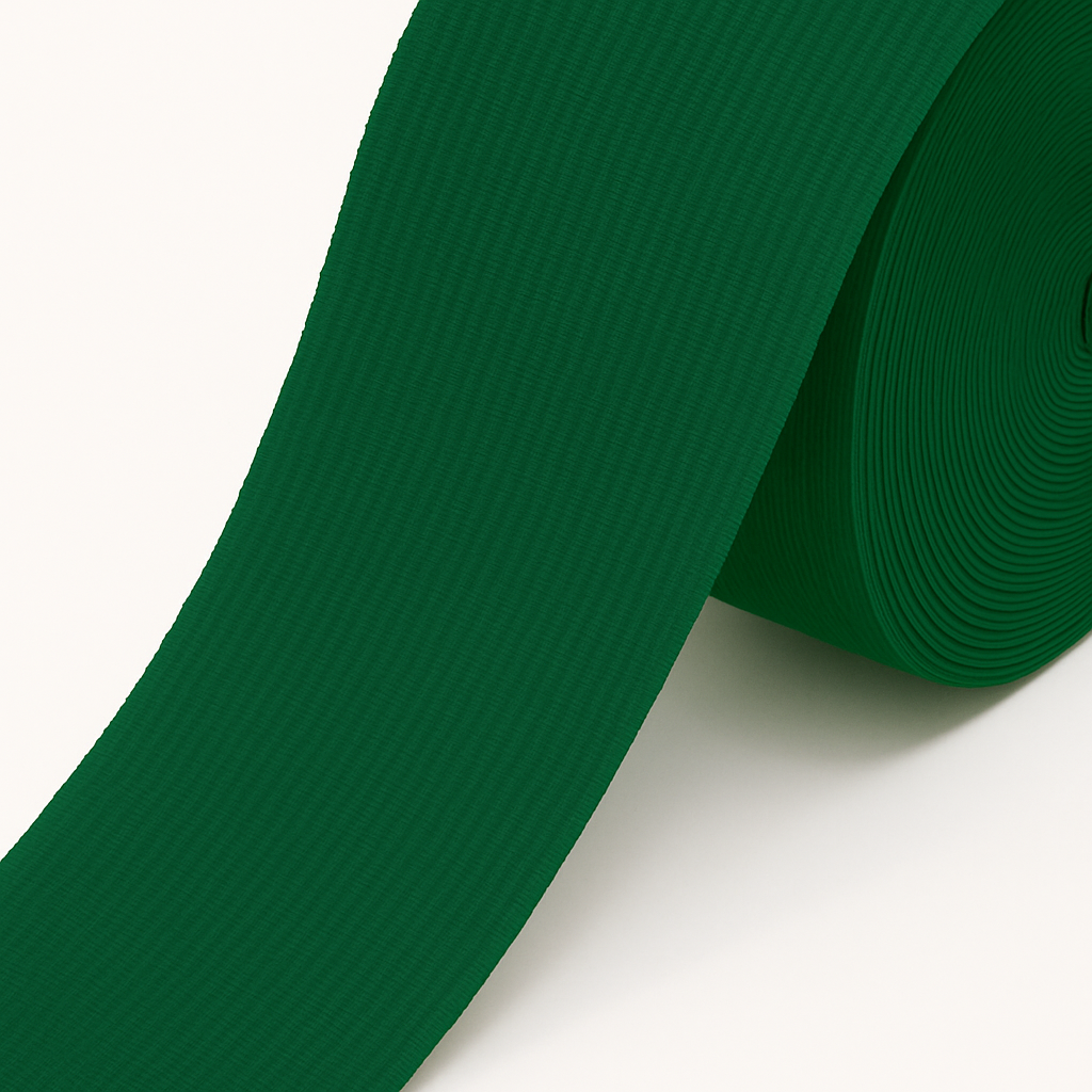 Dark Green Knitted Elastic – 1 cm to 10 cm | For Garments and Home Textile