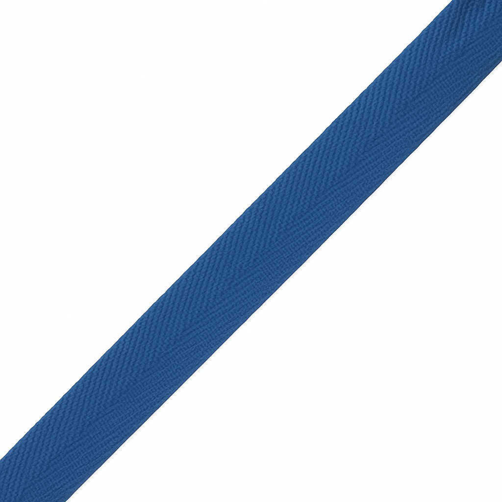 Blue Cotton Herringbone Tape HT0012 – Sizes from 6 mm to 50 mm
