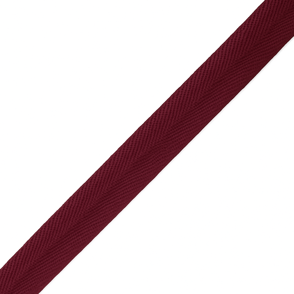 Bordeaux Cotton Herringbone Tape HT0010 – Sizes from 6 mm to 50 mm
