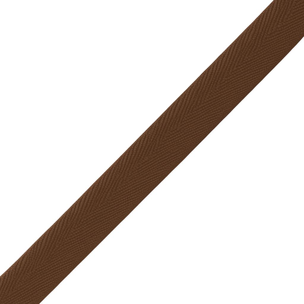 Brown Cotton Herringbone Tape HT0018 – Sizes from 6 mm to 50 mm