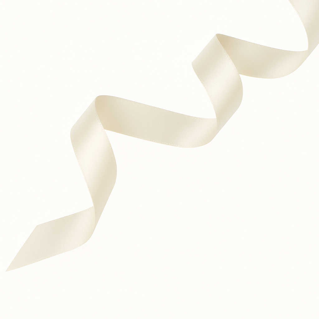 Ecru Satin Ribbon SR0002 – Sizes from 3 mm to 70 mm