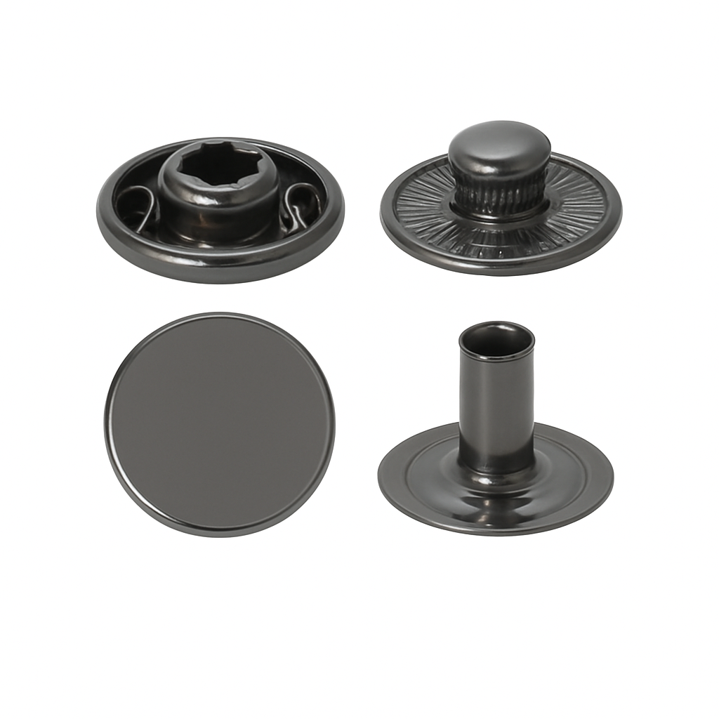 Spring Snap Button Flat Gun Metal – SB 0002