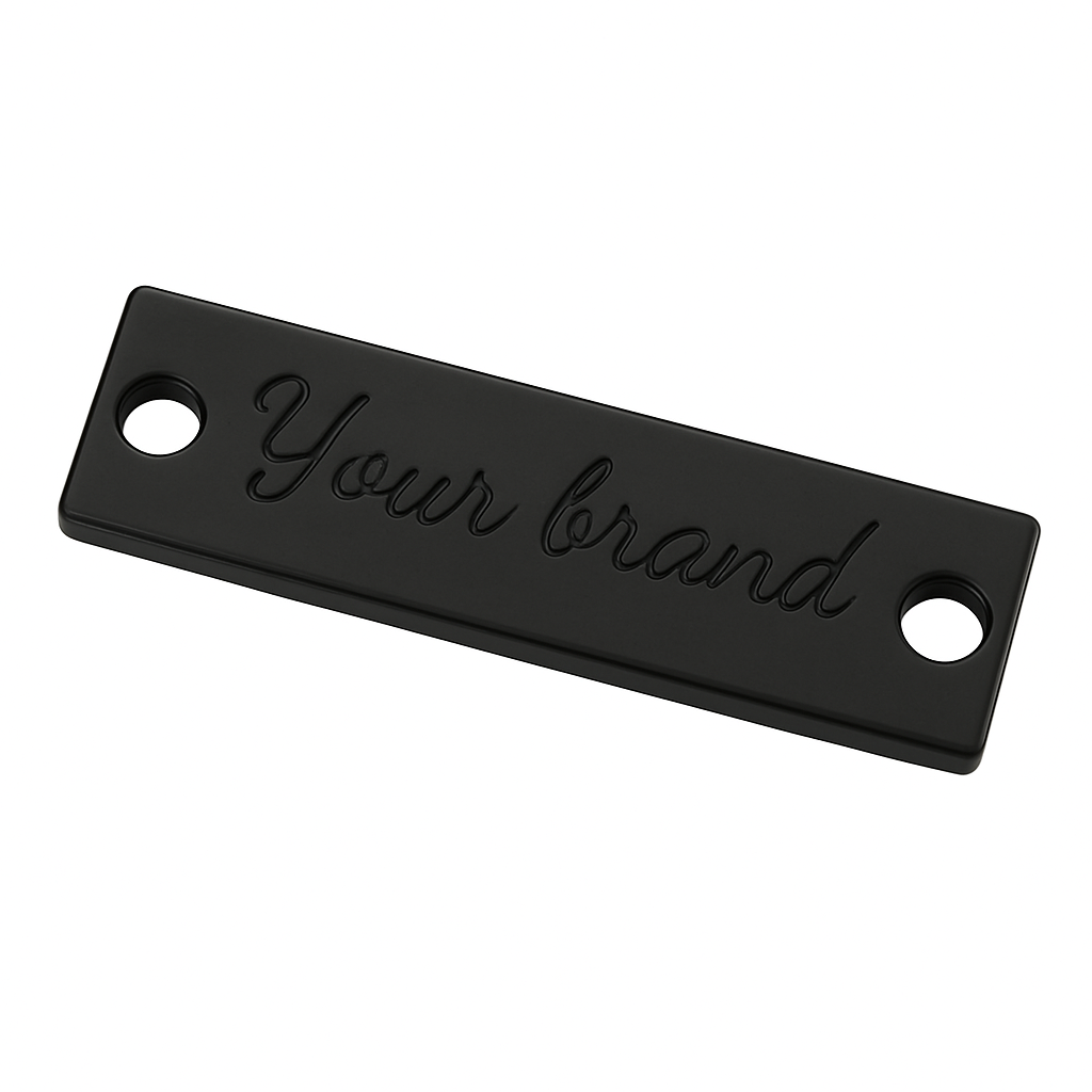 Black Oxide Metal Logo Label Plate 30 mm x 8 mm