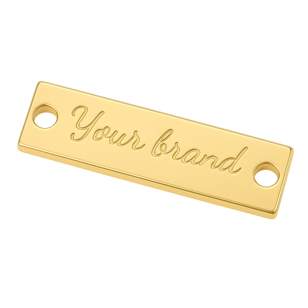 Gold Metal Logo Label Plate 30 mm x 8 mm