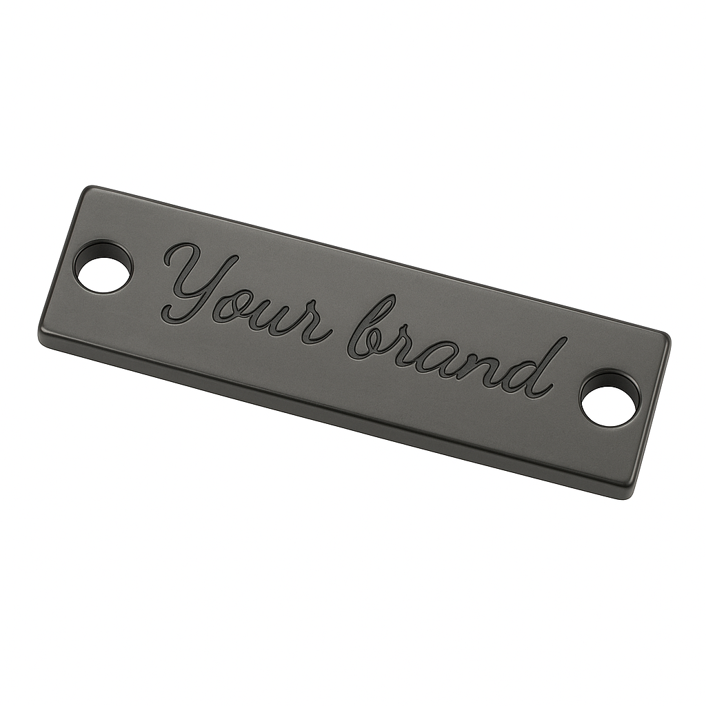 Gun Metal Metal Logo Label Plate 30 mm x 8 mm