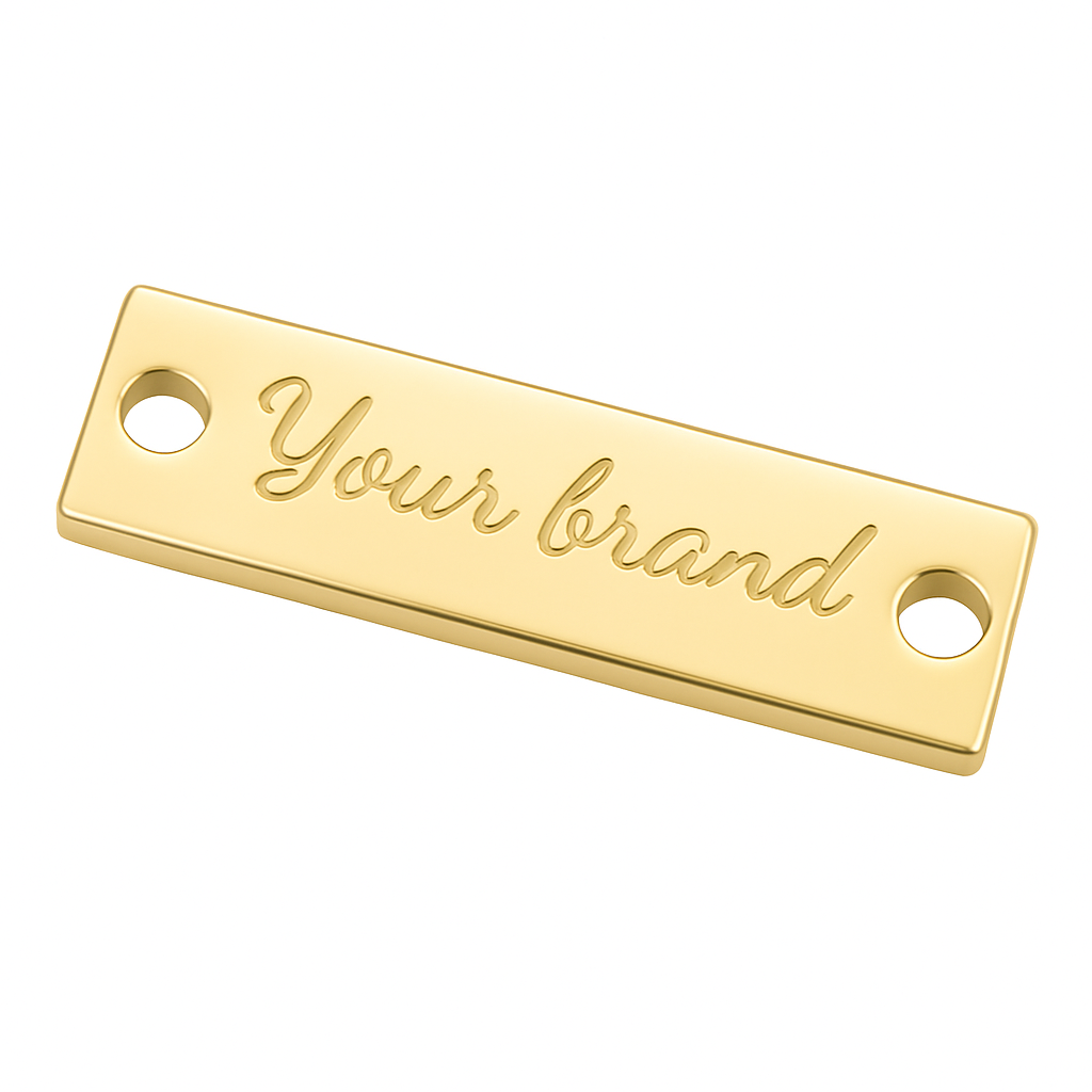 Light Gold Metal Logo Label Plate 30 mm x 8 mm