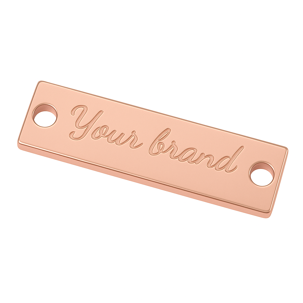Rose Gold Metal Logo Label Plate 30 mm x 8 mm