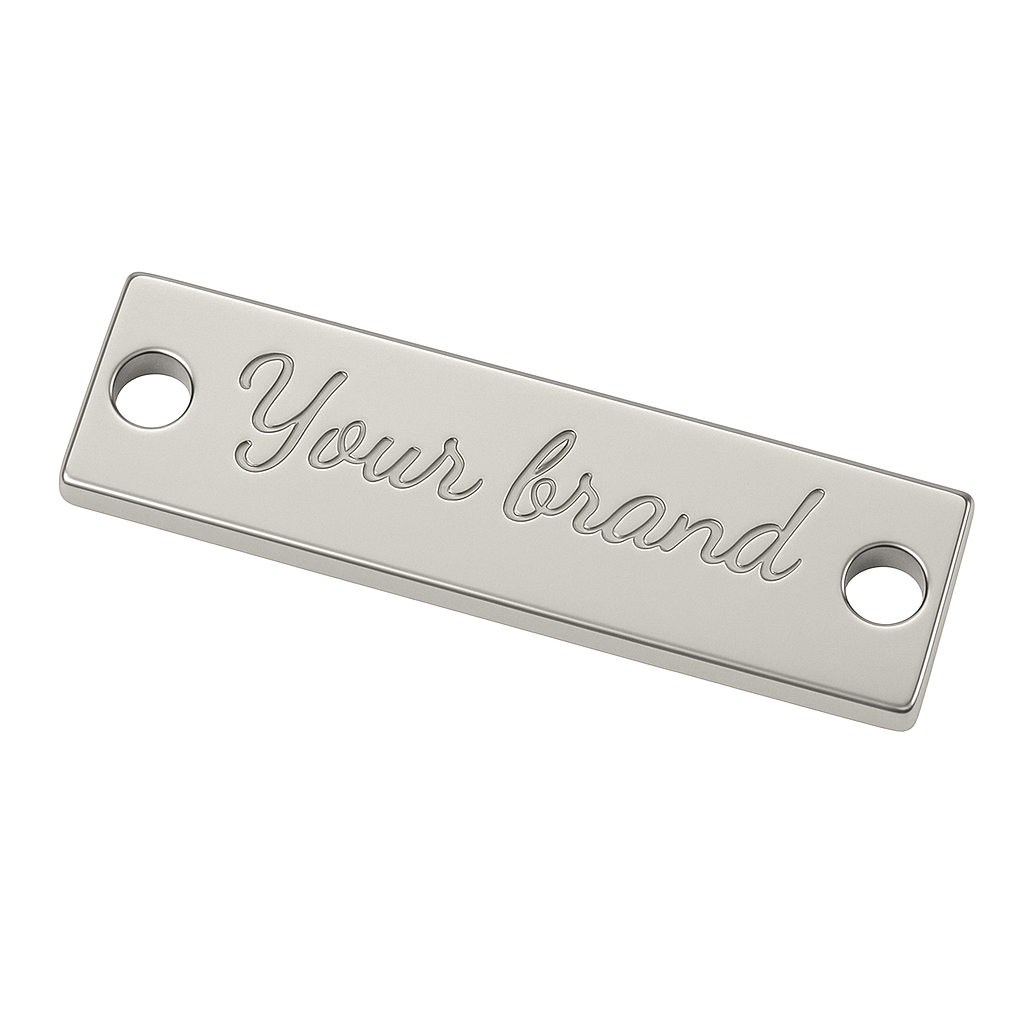 Silver Metal Logo Label Plate 30 mm x 8 mm