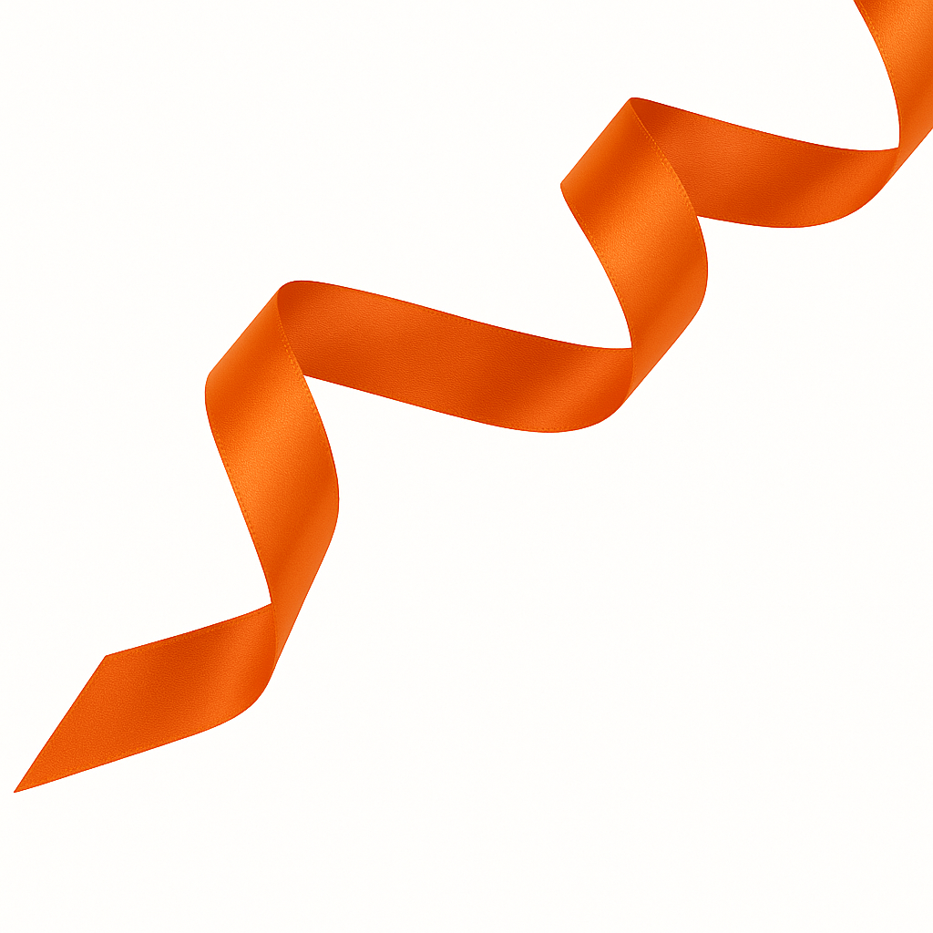 Orange Satin Ribbon SR0007 – Sizes from 3 mm to 70 mm