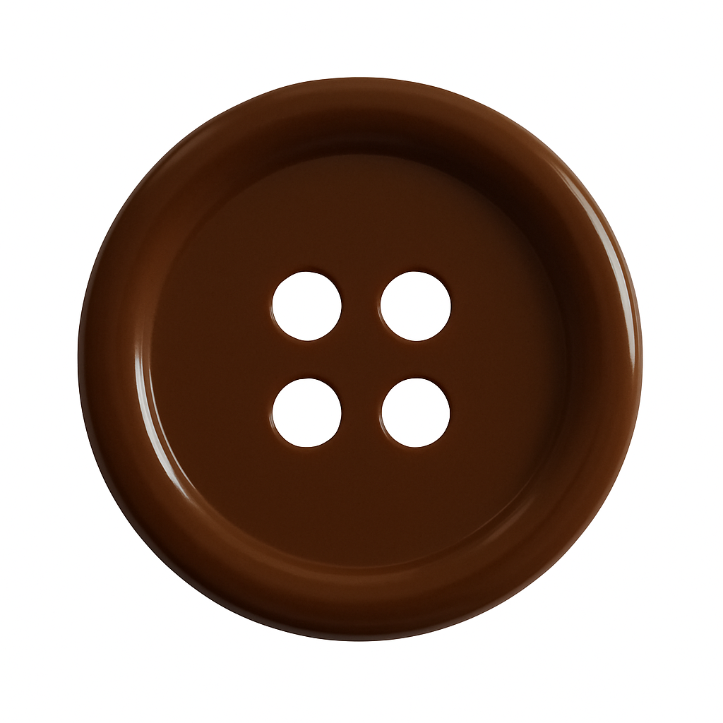 Brown Polyester Button PB 0002 – 4 Holes Classic Shape