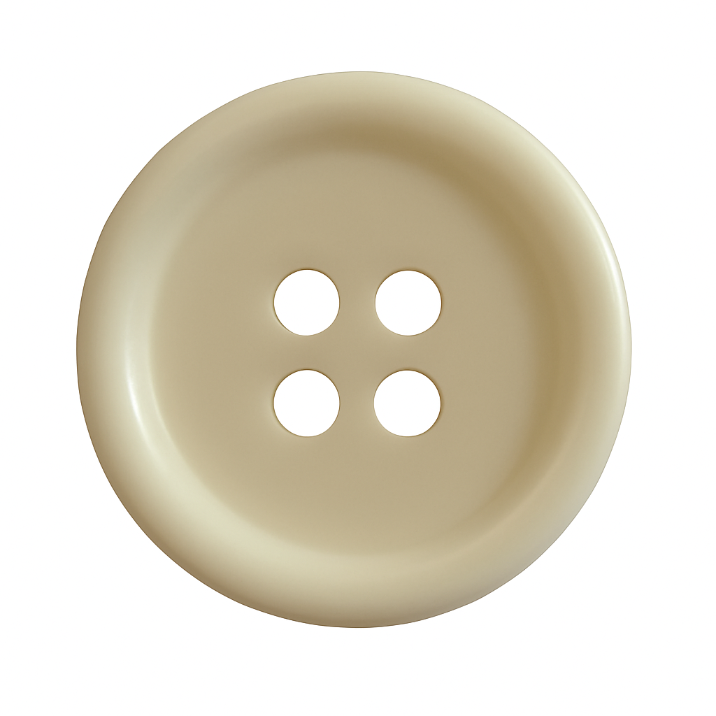 Ecru Polyester Button PB 0002 – 4 Holes Classic Shape