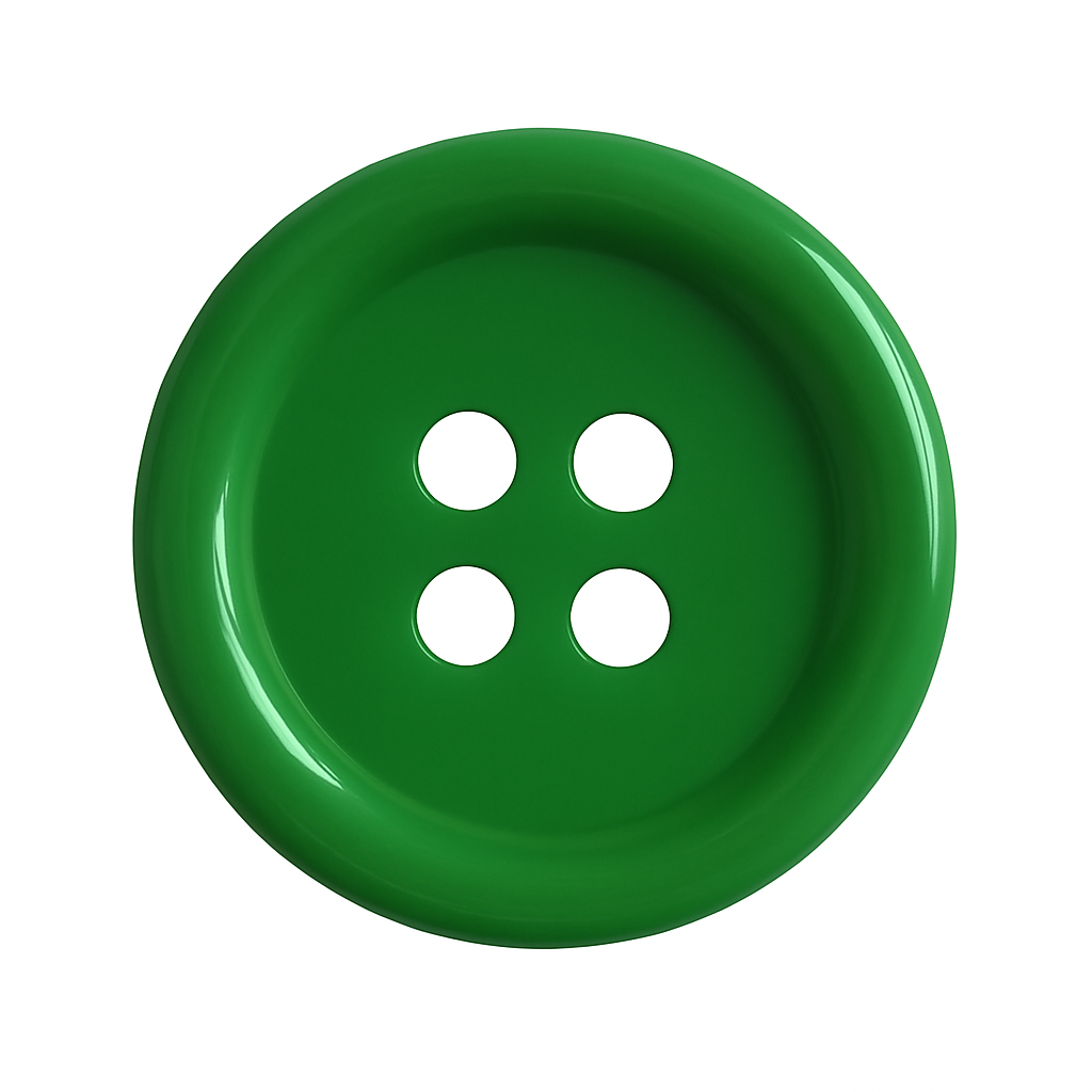Green Polyester Button PB 0002 – 4 Holes Classic Shape
