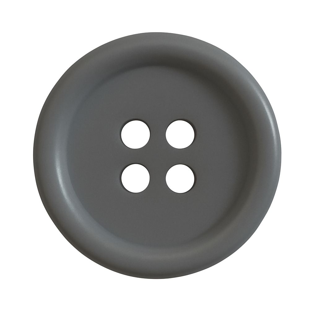 Grey Polyester Button PB 0002 – 4 Holes Classic Shape