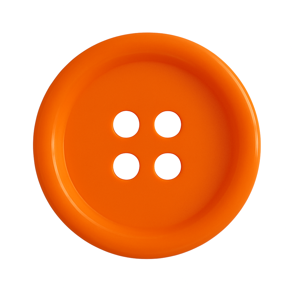 Orange Polyester Button PB 0002 – 4 Holes Classic Shape
