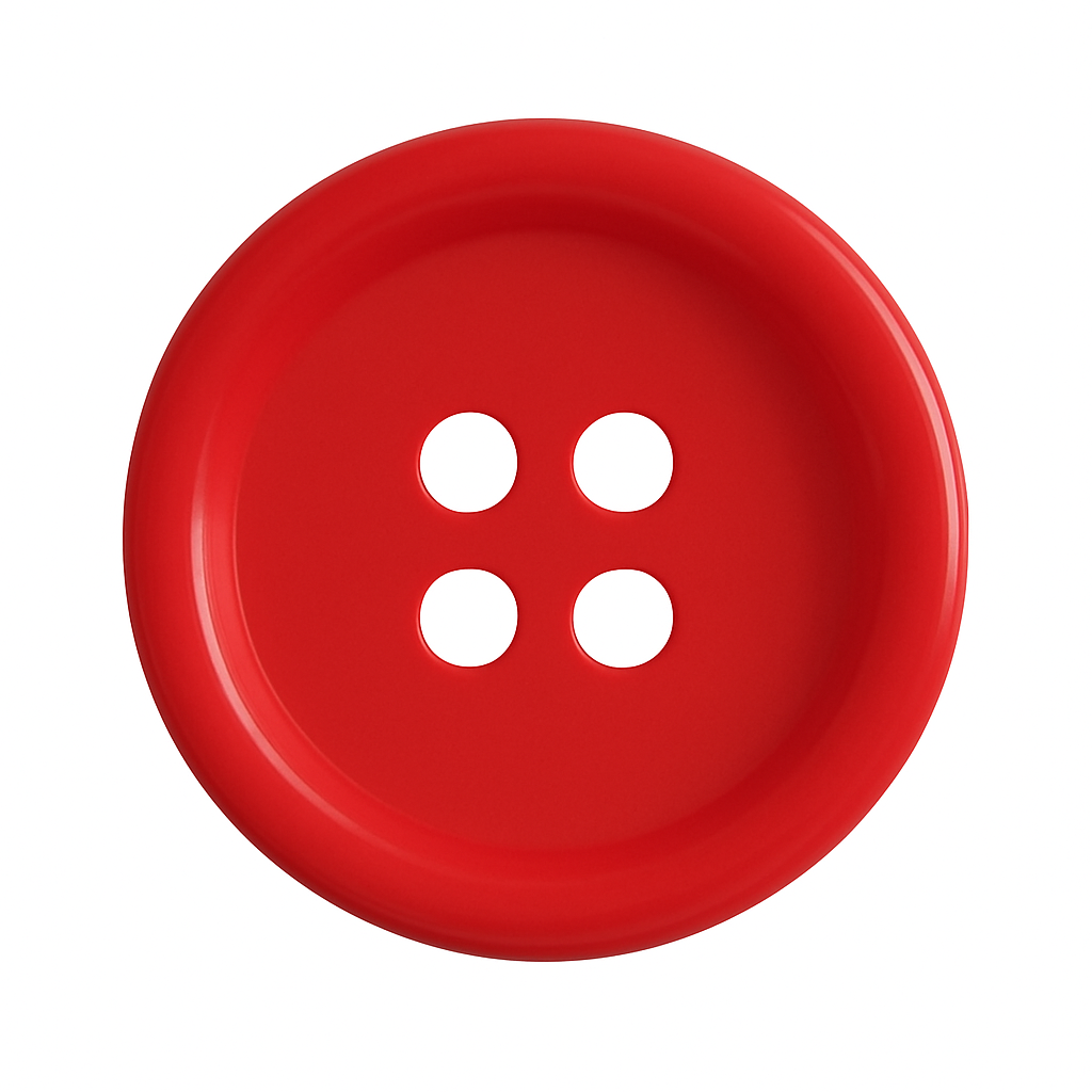Red Polyester Button PB 0002 – 4 Holes Classic Shape