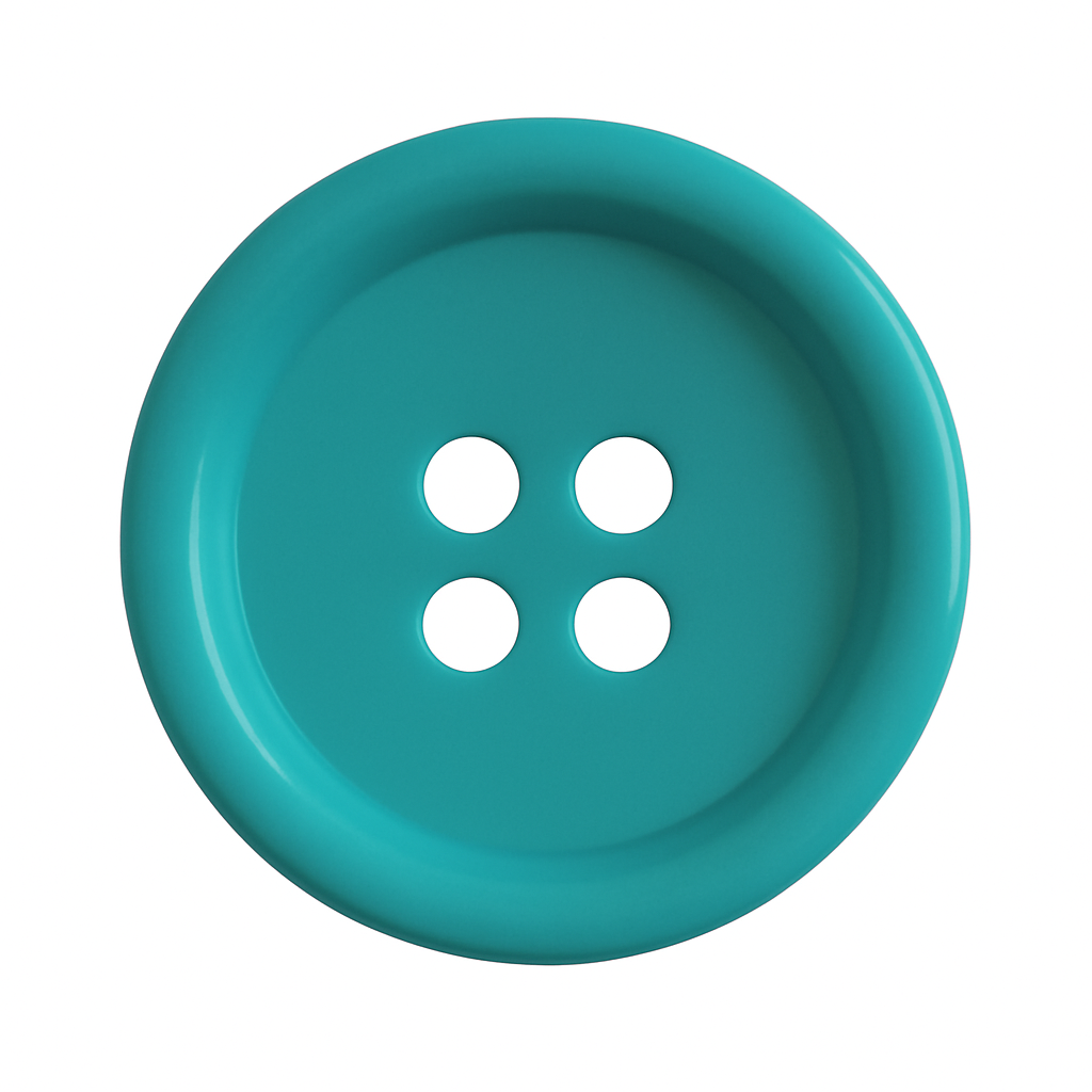 Turquoise Polyester Button PB 0002 – 4 Holes Classic Shape