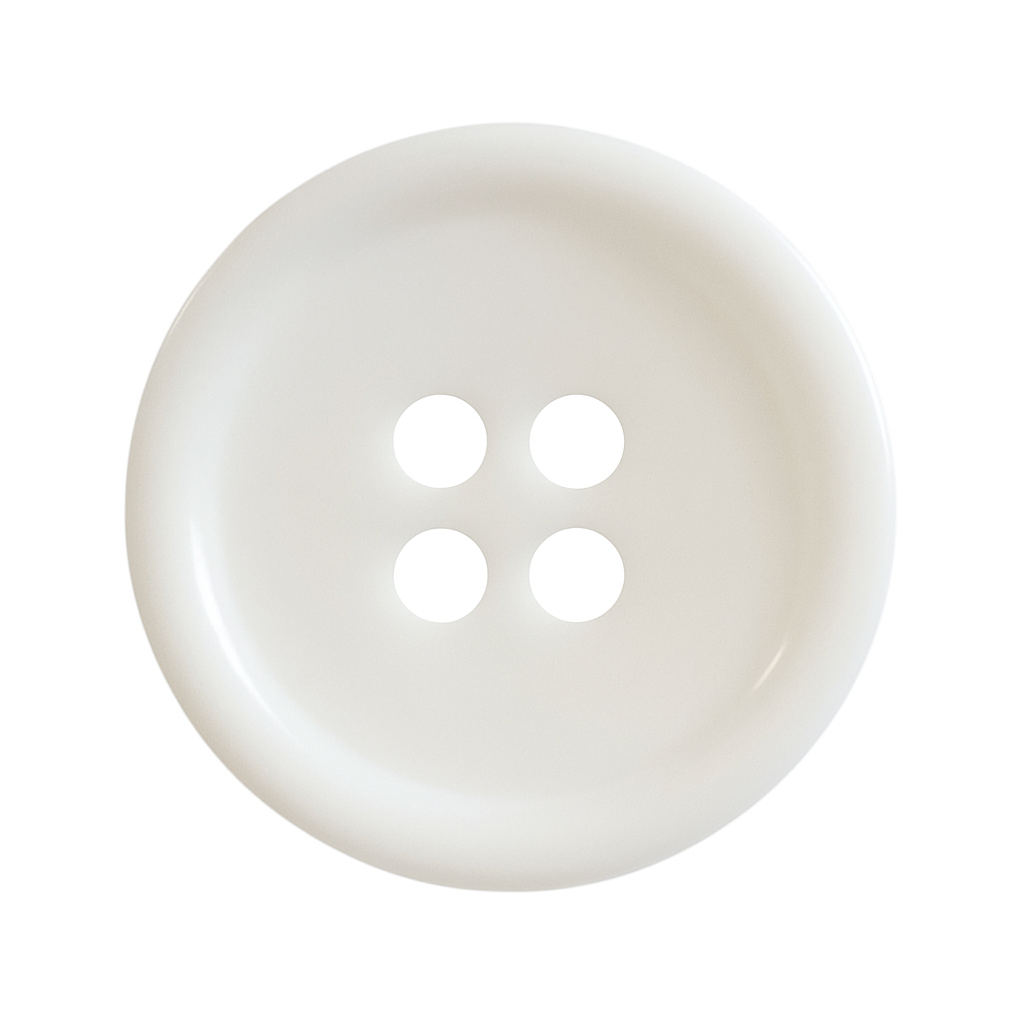 White Polyester Button PB 0002 – 4 Holes Classic Shape