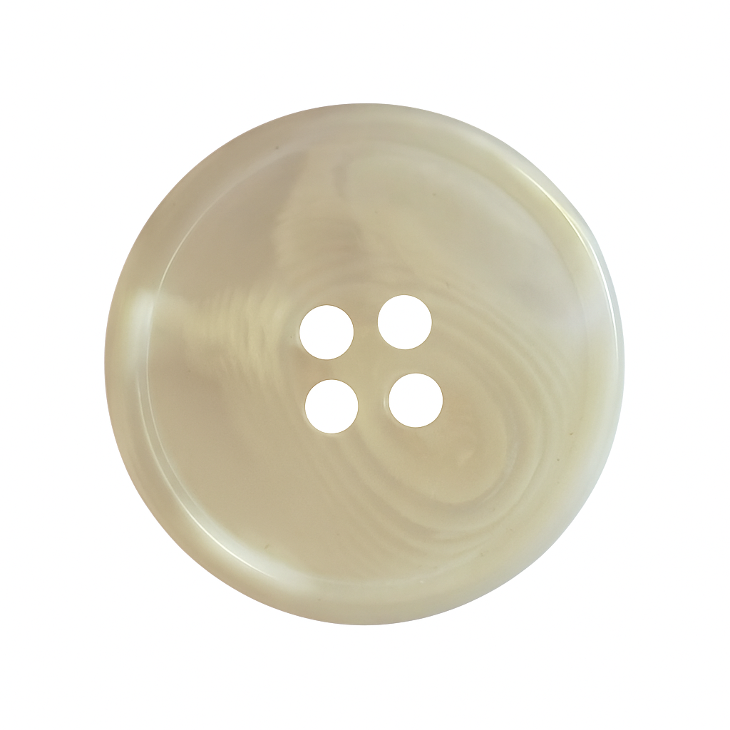 White Polyester Button PB 0101 - Rod Style