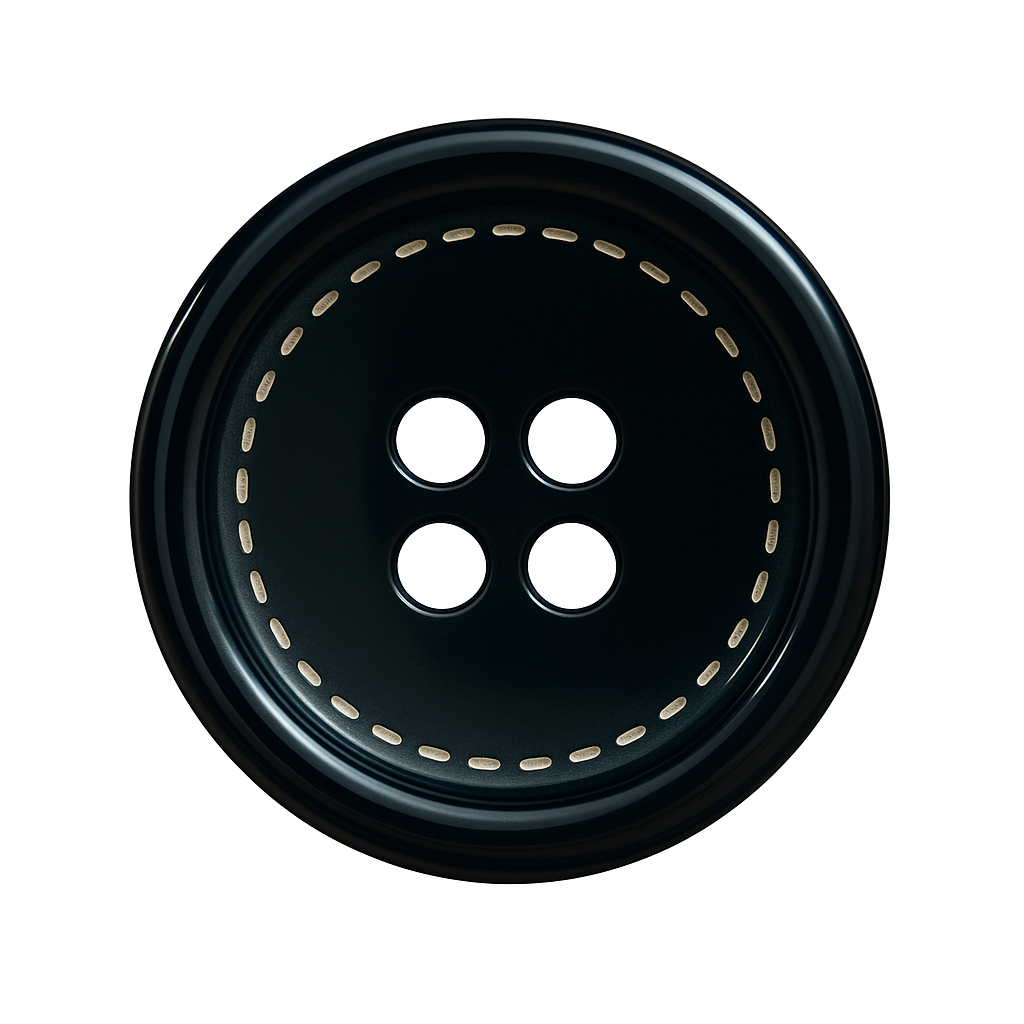 Black Polyester Button PB 0110 – With Laser Engraving