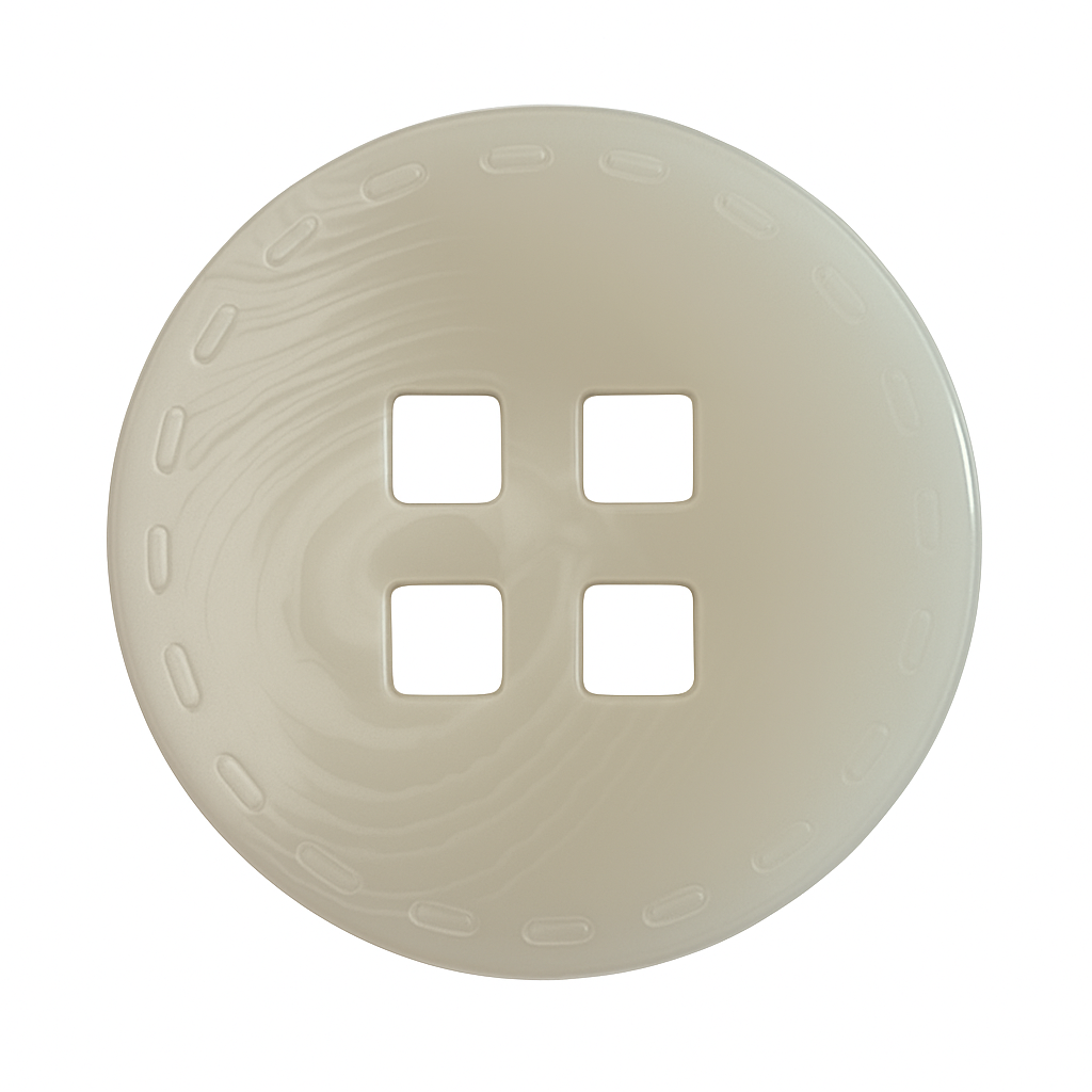 White Polyester Button PB 0111 – Square Holes