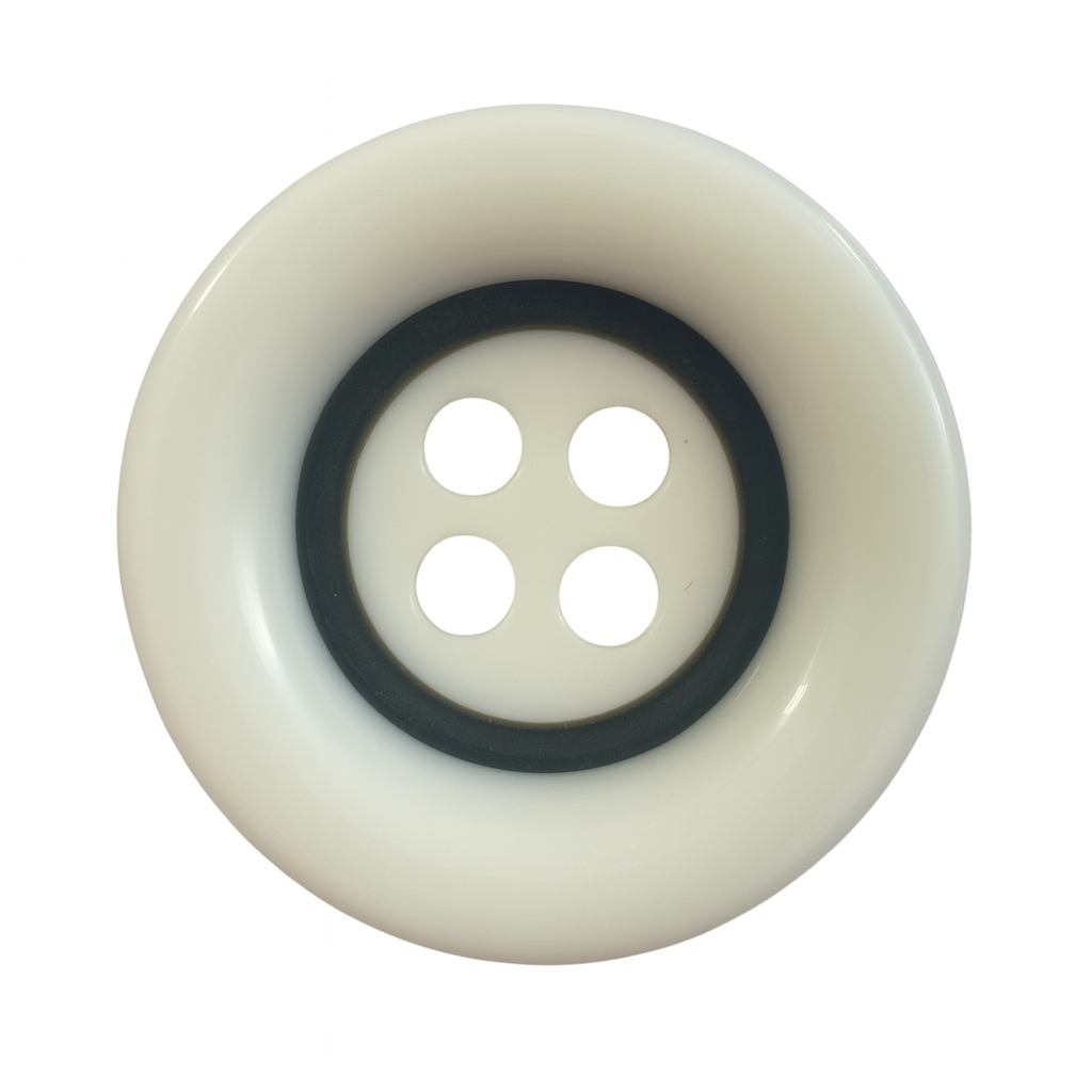 White & Black Polyester Button PB 0113 – Retro Style