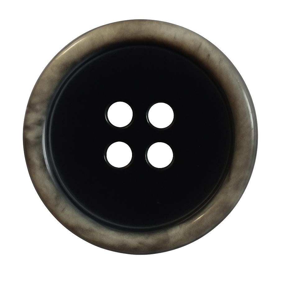 Black & Ecru Polyester Button PB 0135 – Men’s Suit Buttons