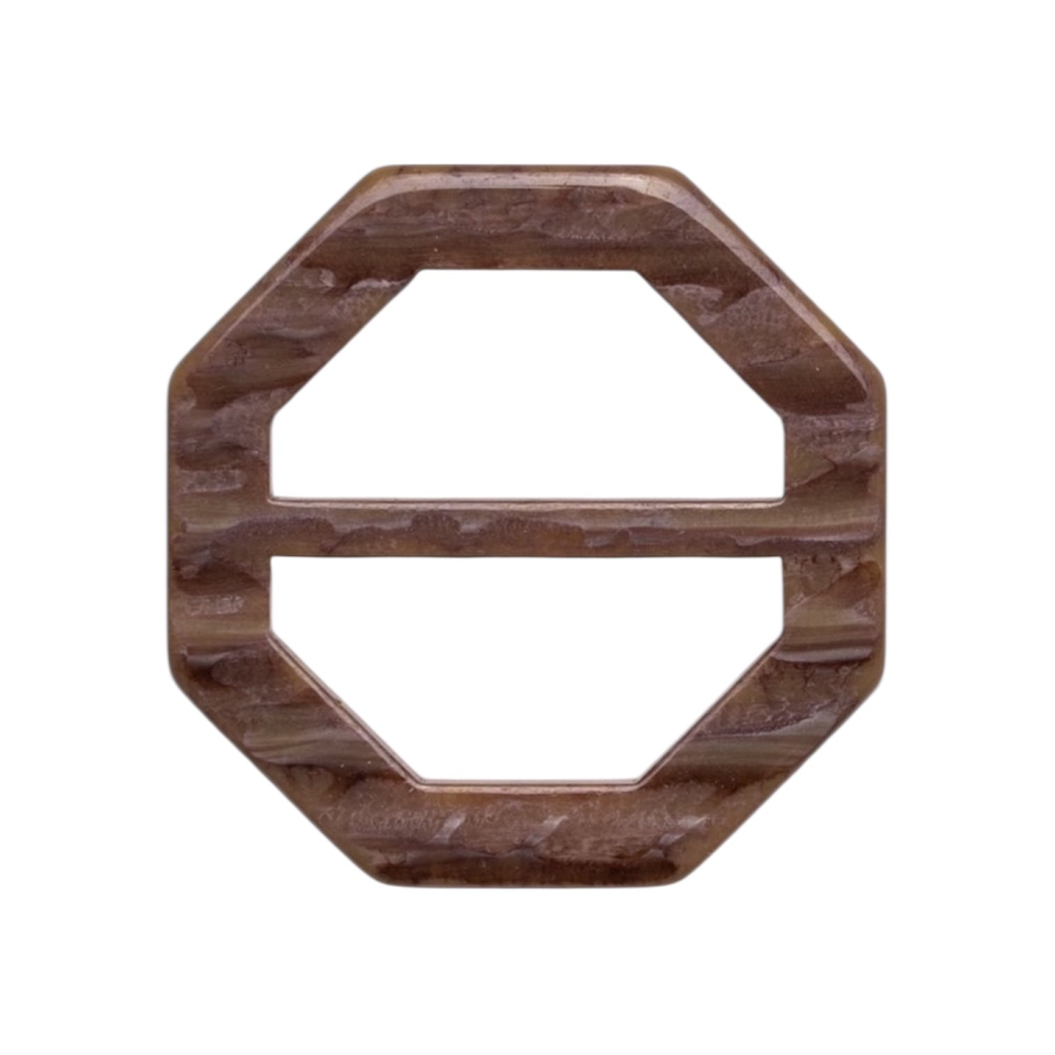 Brown Polyester Belt Buckle PB 4004 – Octagonal Design