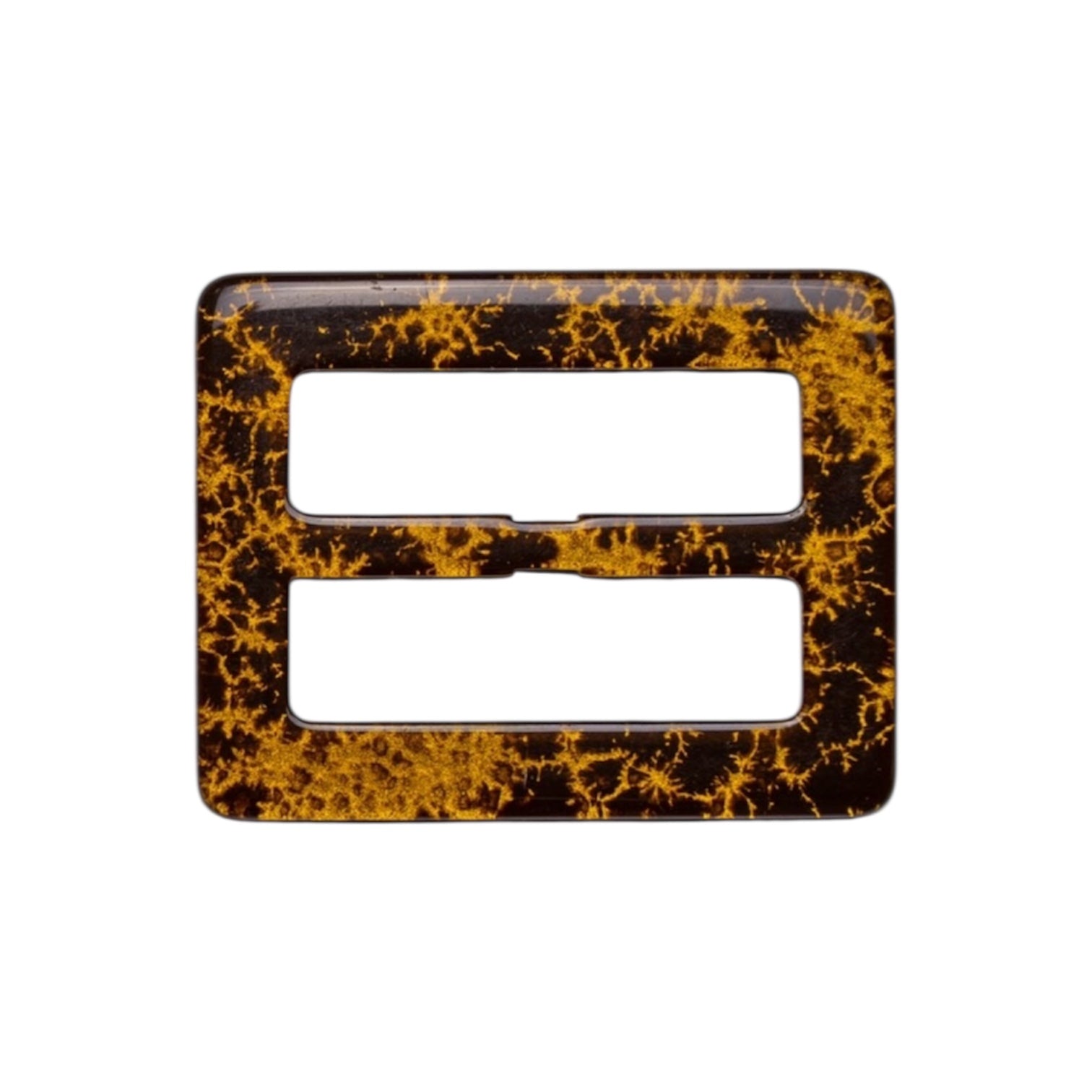 Black & Orange Polyester Belt Buckle PB 4005 – Rectangular Design