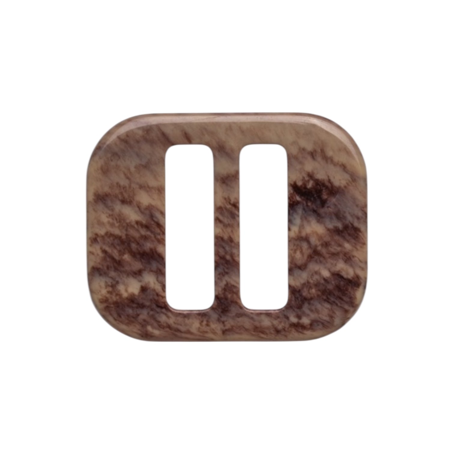 Beige & Brown Polyester Belt Buckle PB 4010 – Rectangular Design