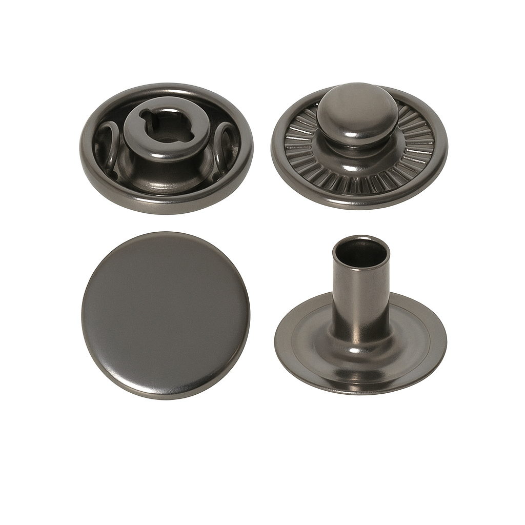 Spring Snap Button Gun Metal – SB 0001