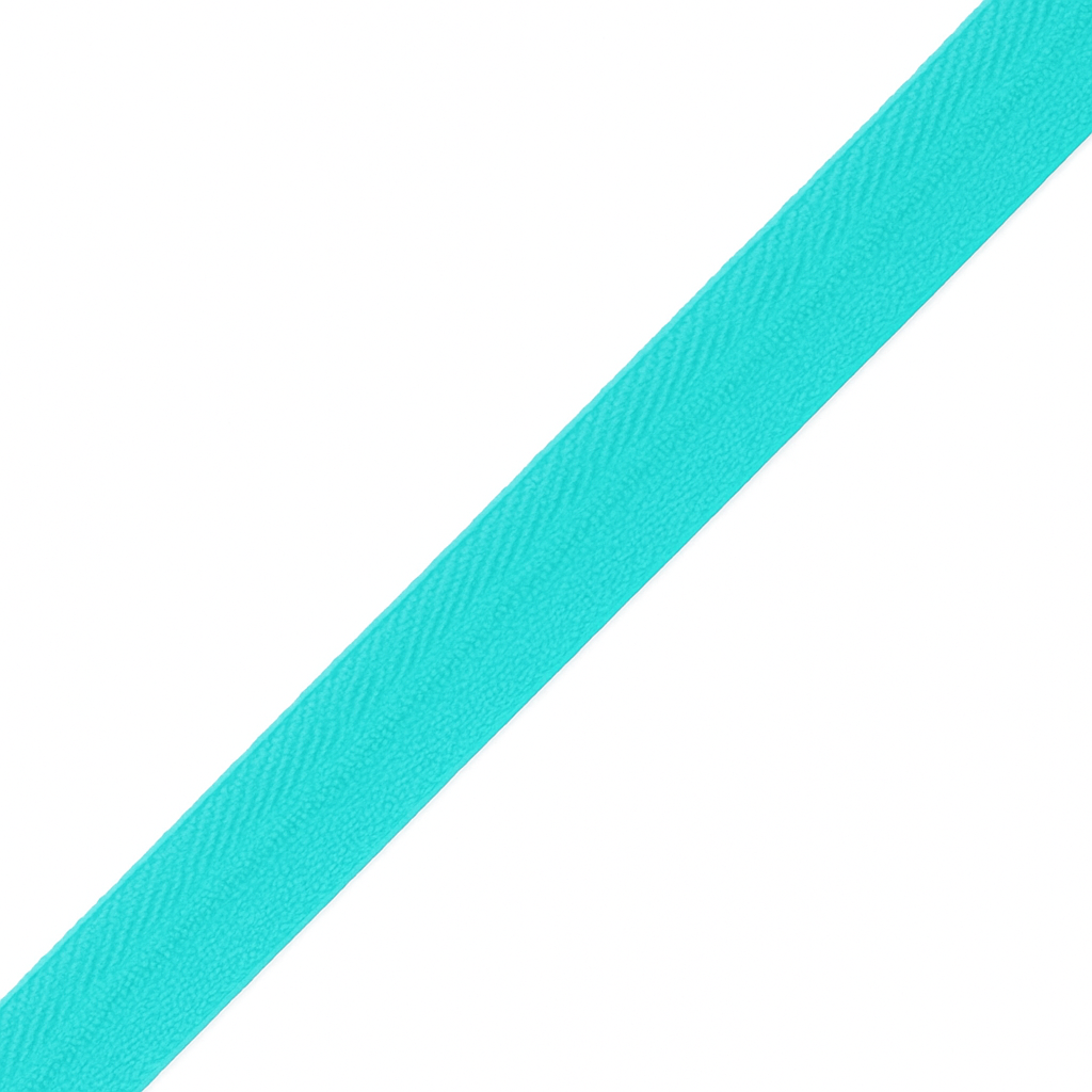 Turquoise Cotton Herringbone Tape HT0011 – Sizes from 6 mm to 50 mm