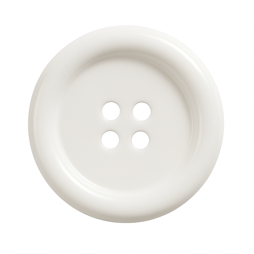 White Polyester Button PB 0001 – 4 Holes
