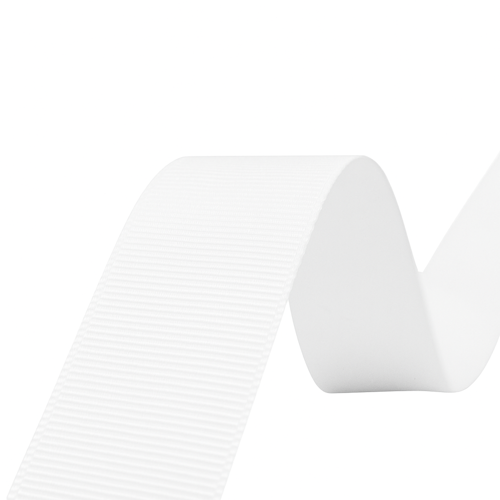 White Grosgrain Ribbon GR 0001 – Sizes from 3 mm to 70 mm