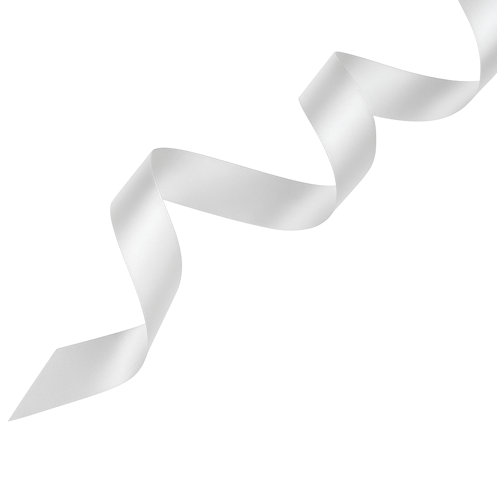 White Satin Ribbon SR0001 – Sizes from 3 mm to 70 mm